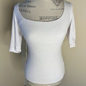 Busty Basics - Half sleeve ribbed tee (10 D-F Aus bra size)